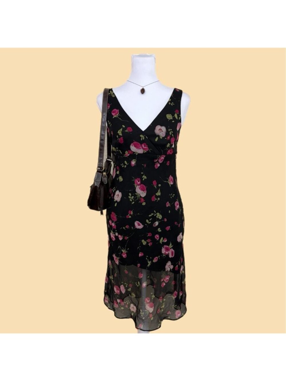 90s ditsy floral whimsygoth midi dress